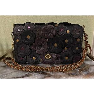 Coach Tea Rose Dinky Black/Red/Brass!